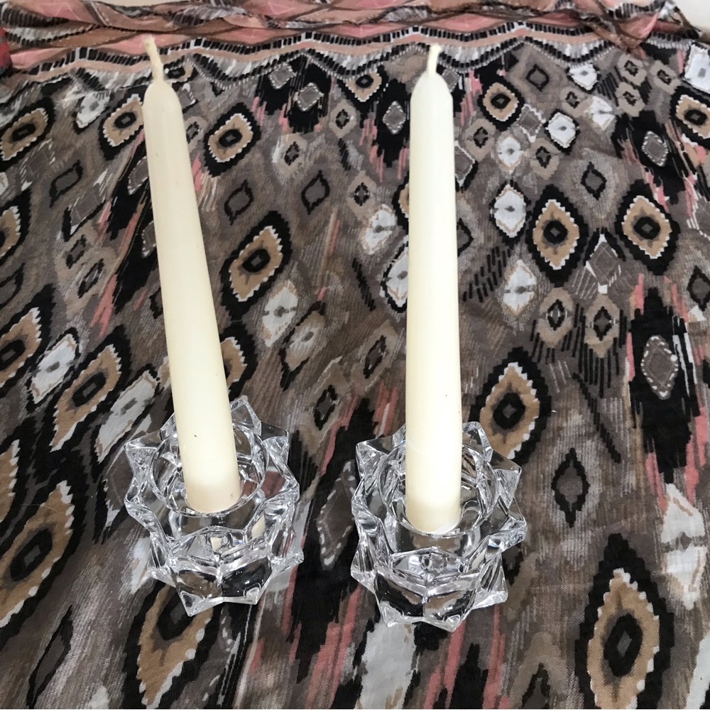 2 way Mikasa candle holders with 6 pink notive party lite candles - Picture 6 of 10